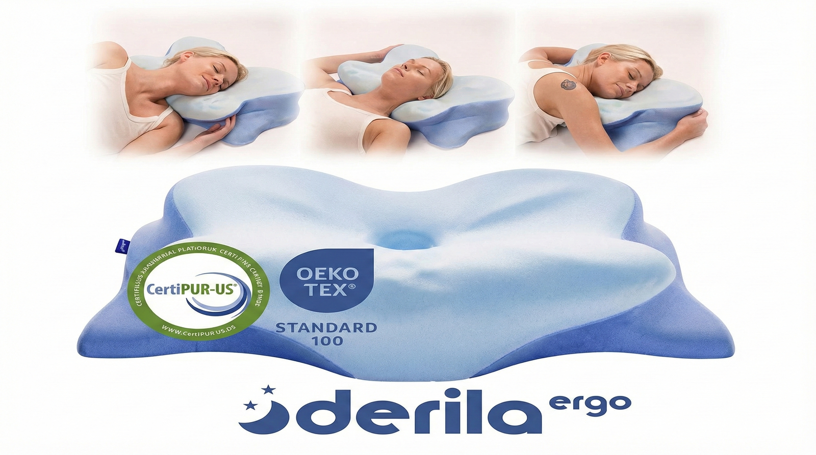 Ergonomisches Derila Kissen: Unterstützt Seiten-, Rücken- und Bauchschläfer optimal